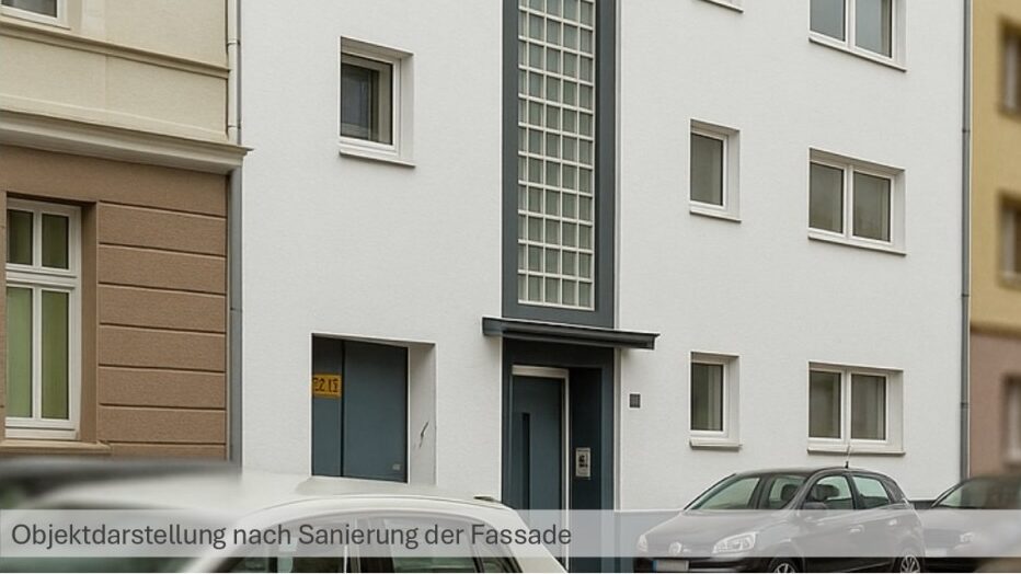 Weißes Zwischenhaus mit weißer Fassade